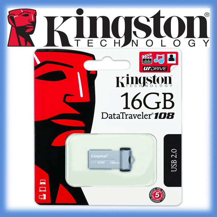 16GB USB STICK KINGSTON + urDrive Soft DT108/16Gb NEU OVP Fortuna